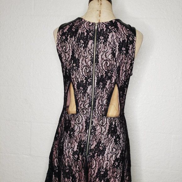 Charlotte Russe Black Lace Overlay Cut Out Dress L - Picture 12 of 16